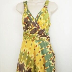 Marc Jacobs Yellow and Green tribal patterned sundress size 4